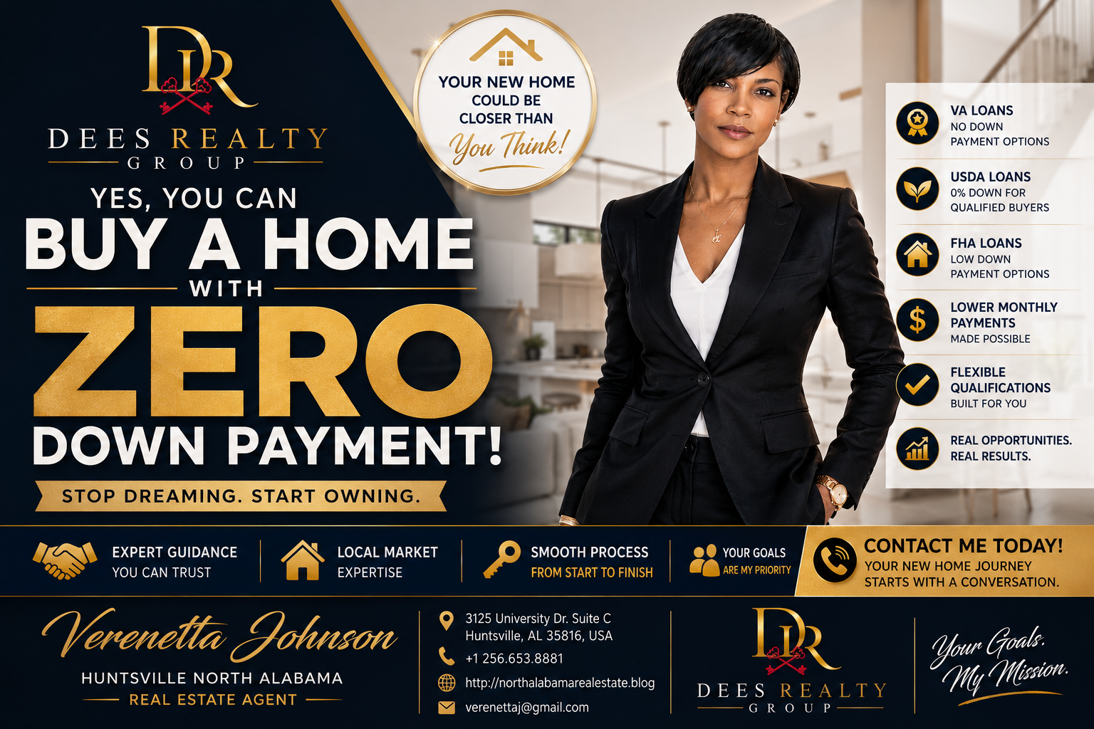 Trust your next property move to Verenetta Johnson, a seasoned Huntsville real estate agent and specialist. From pricing your home competitively to finding the ideal neighborhood match in Huntsville, we provide the dedicated expertise and hands-on service you deserve.